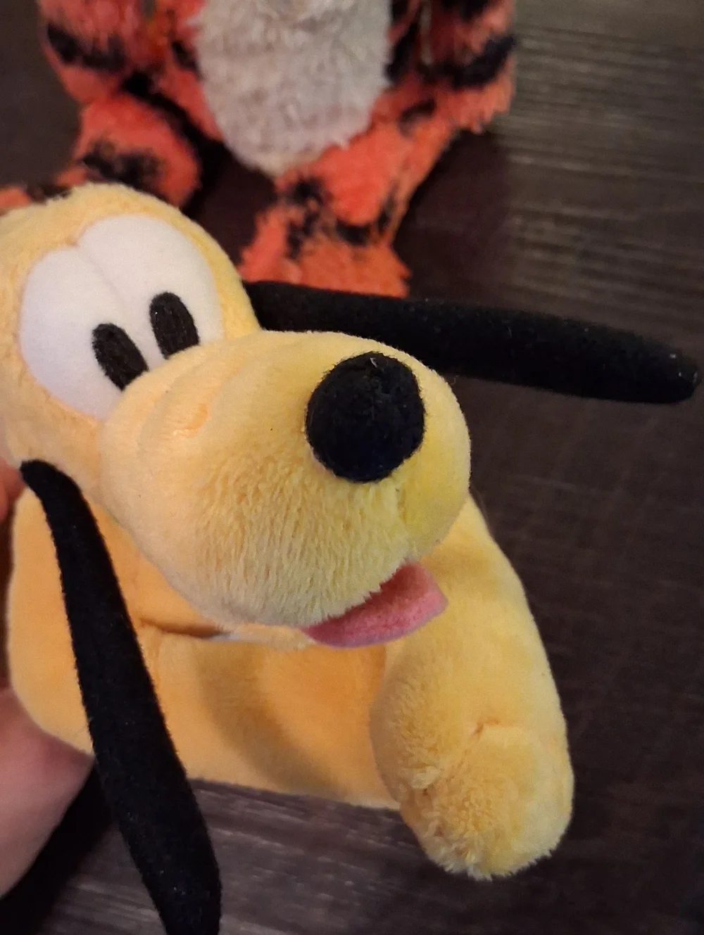Disney Tigger And Pluto Plush Toy Orange, Black, Cream with Pink Nose
